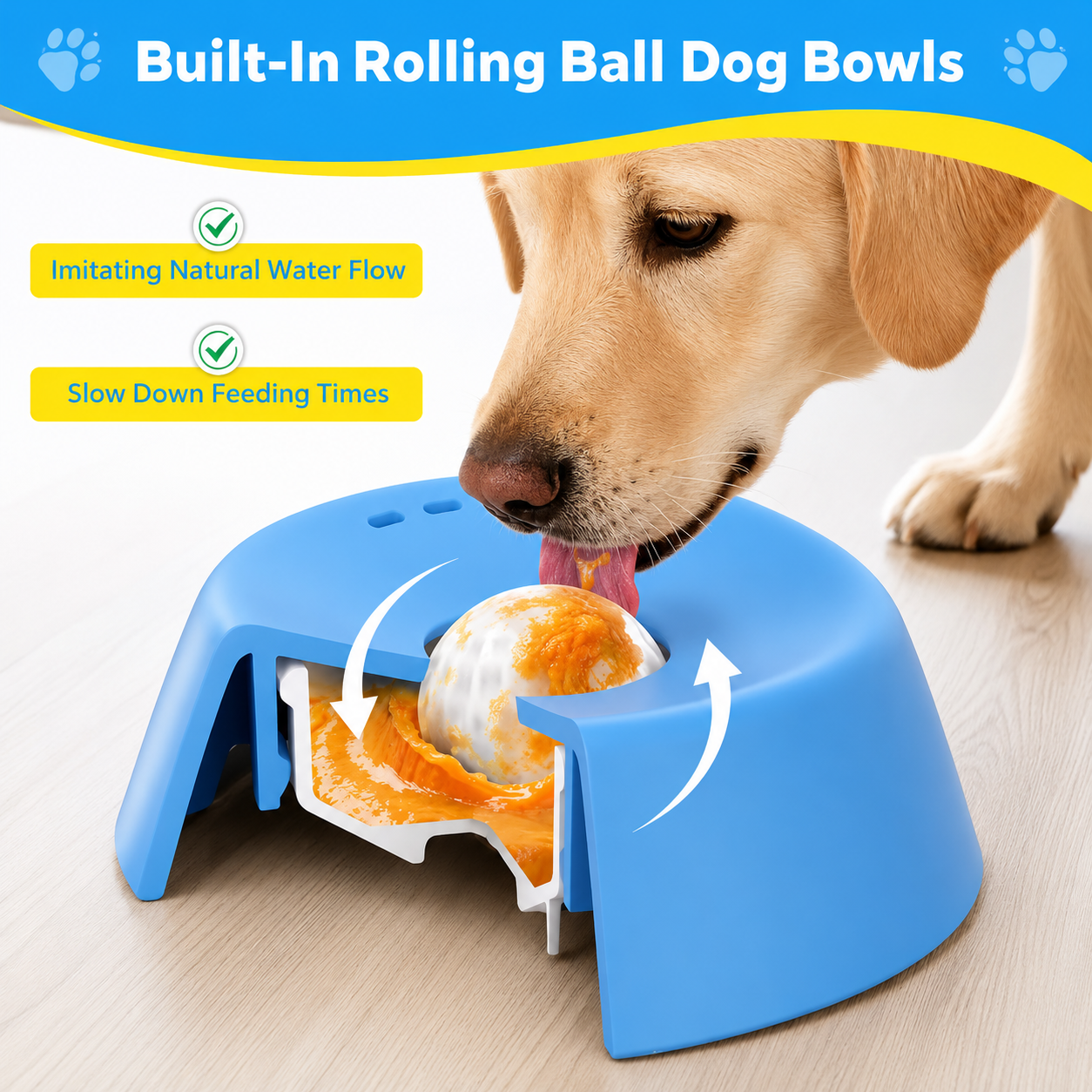 Anti-Splash Slow Drinking Pet Bowl