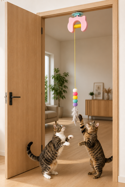 Electric Hanging Feather Cat Toy – Auto-Swing, Self-Entertainment